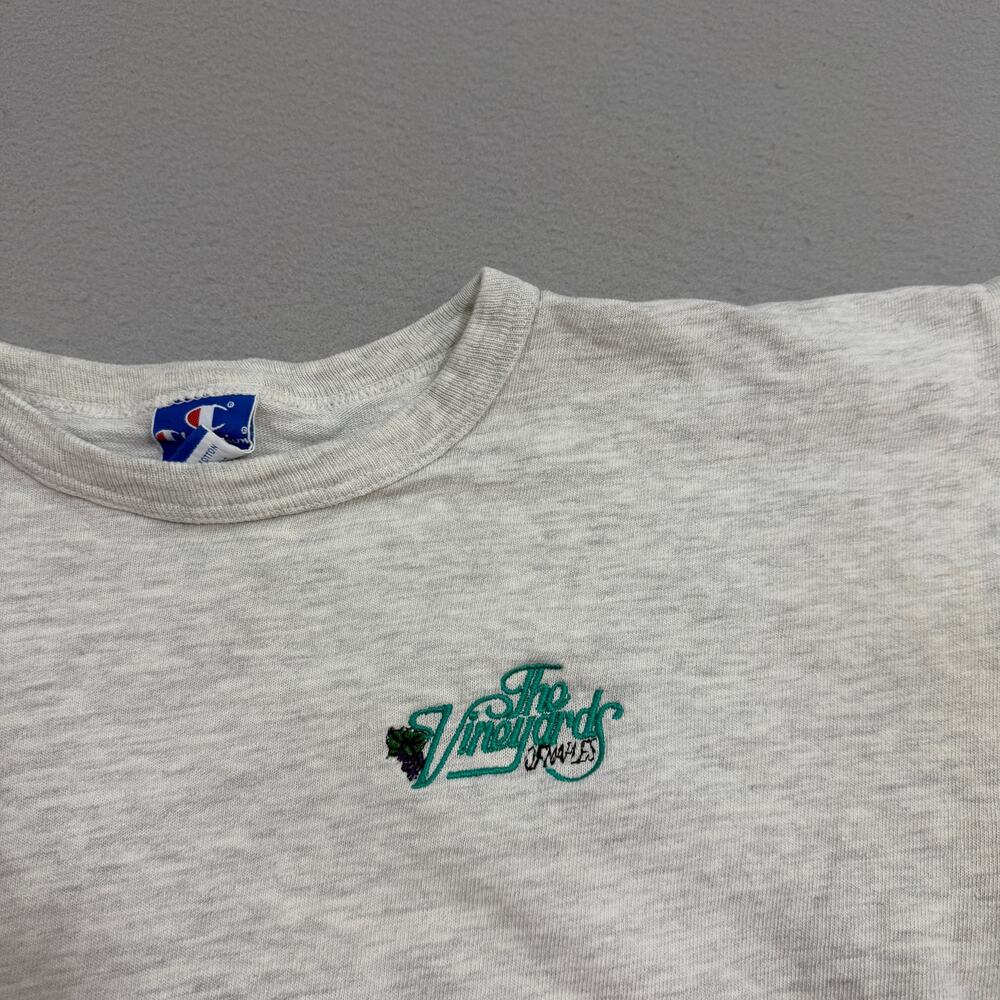 Vintage Champion The Vineyards Shirt Men's Extra Large Gray 90s Embroidered - Picture 4 of 13